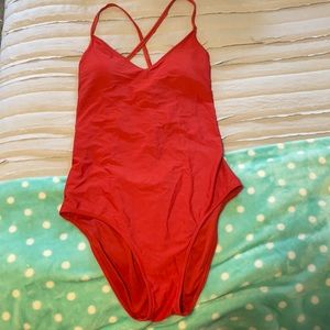 Aerie Red Tie back one piece